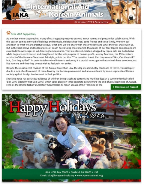 I hope many of you have received our newsletter for winter 2013. If not, you can…